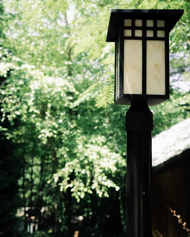 a lantern outside shoji spa