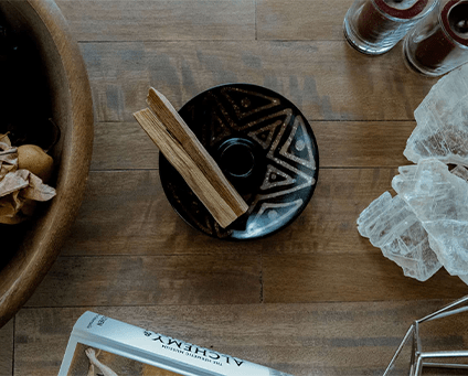 lifestyle photography of palo santo incense for third eye wood
