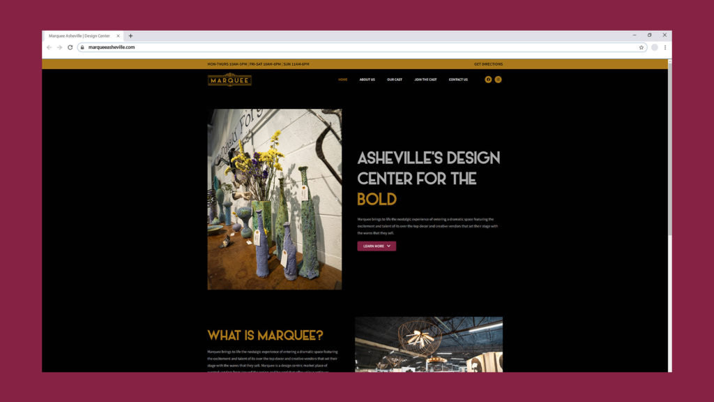 Marquee Asheville Website Design » Dolo Digital Portfolio